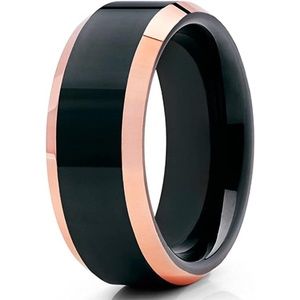 New GOLD & Black Mens 8mm Plated Tungsten Carbide Ring Wedding Band Matte Finish